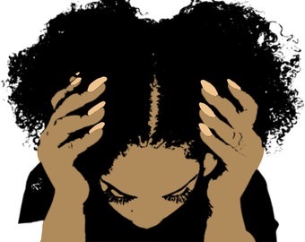 CUSTOM BLACK logo of YOU (or your choice face!) Black girl logo, hair stylist logo, natural hair logo, black woman logo, Feminine Logo