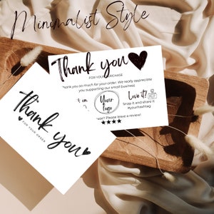 Small Business Thank You TEMPLATE Canva Thank You Card Template Thank You Note Card Printable Editable business package insert Minimalistic
