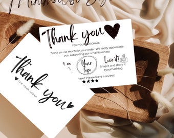 Small Business Thank You TEMPLATE Canva Thank You Card Template Thank You Note Card Printable Editable business package insert Minimalistic