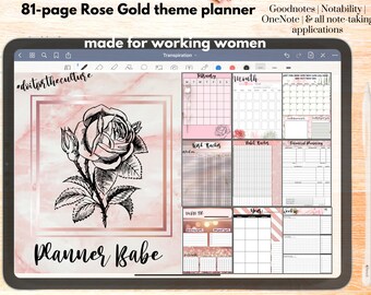 Rose Gold 2022 Digital Planner - Small Business Planner - Entrepreneur planner - Good Notes Planner - Notability Passion Planner - Onenote