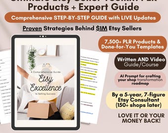 Kit de démarrage Etsy Success de 3 mois et plus - Comment vendre sur Etsy, guide de vente Etsy, guide de la nouvelle boutique Etsy, lot de produits numériques DPP, produits MRR