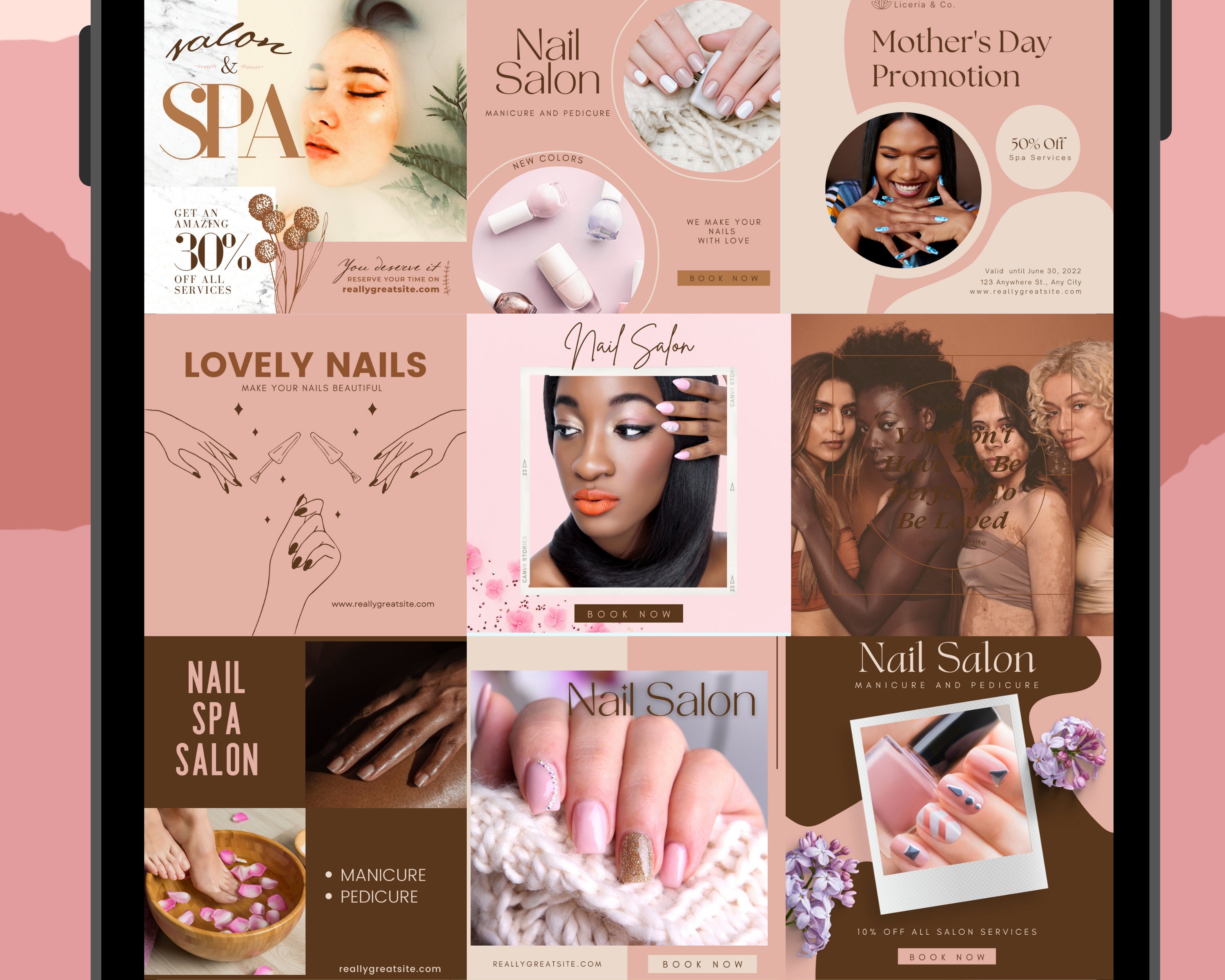 120 Nail Tech Instagram Templates Canva Nail Salon Social Media Nail ...