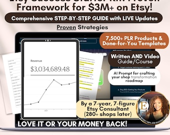 3M+ Etsy Success Starter Kit - How to Sell on etsy guide, Etsy Selling Guide, New Etsy Shop Guide, PLR Digital Products Bundle, MRR Products