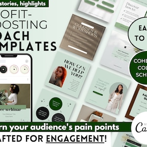 Coach instagram template Coach Instagram story template coach Instagram story highlight Coach instagram post Ig templates for coaches Canva