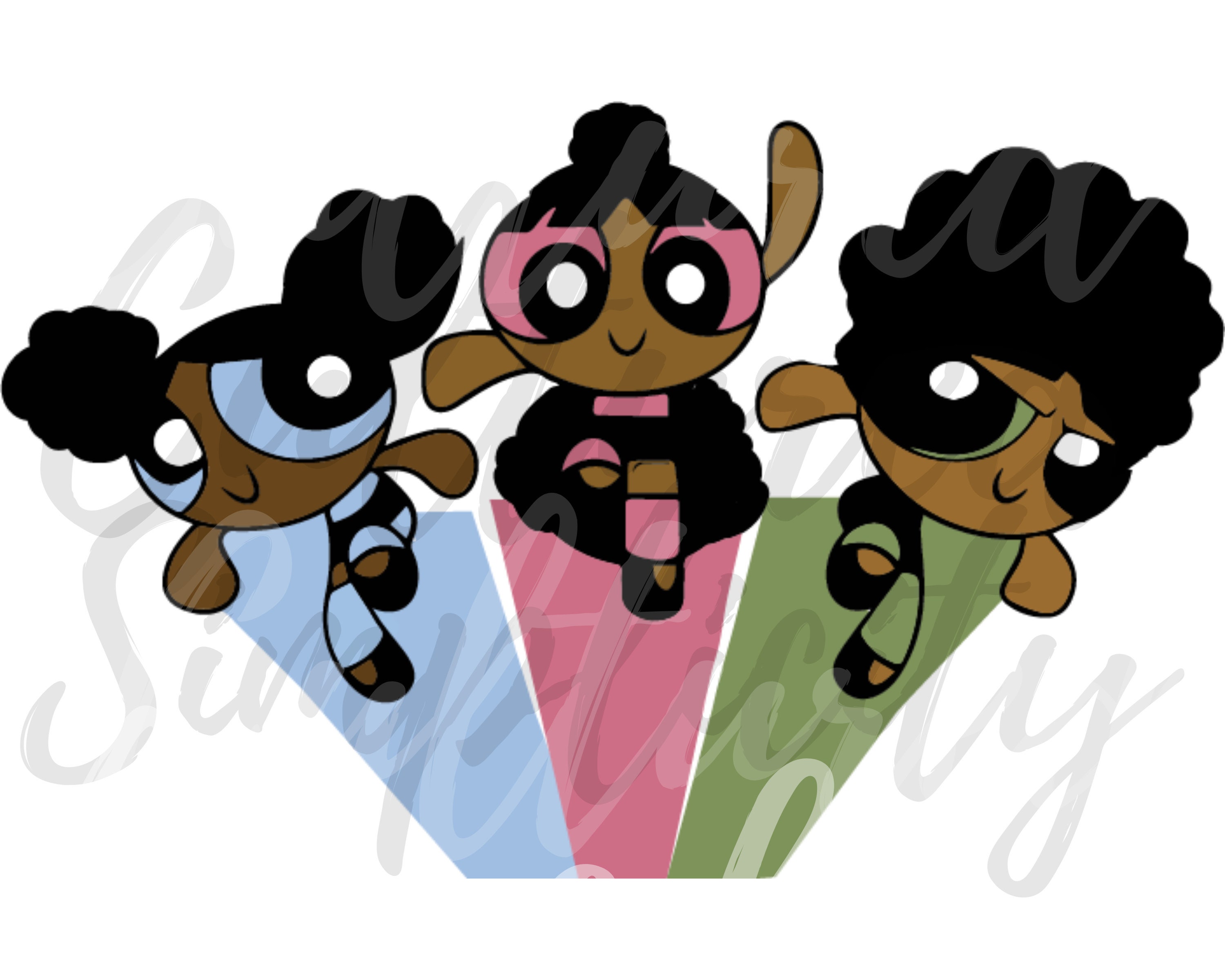 Negro Powerpuff chicas SVG Powerpuff Girl Party SVG pequeña - Etsy México