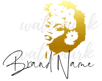 Black woman logo, Black girl logo design, hairstylist logo premade, Natural Hair logo, holistic logo, Esthetician logo, spiritual coach logo