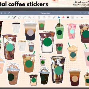 Coffee Themed Goodnotes Stickers | Digital Planner Stickers, Goodnotes Coffee Stickers, PNGs & Goodnotes Sticker Book