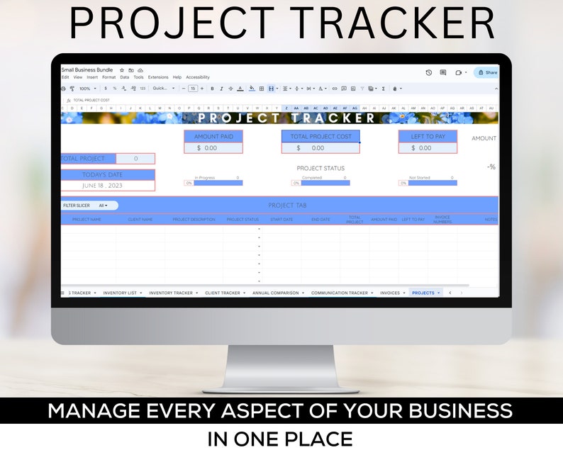 Freelancer template Google Sheets small business template small business bundle project management template client tracker spreadsheet crm image 2