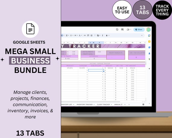 Freelancer template Google Sheets small business template small business bundle project management template client tracker spreadsheet crm