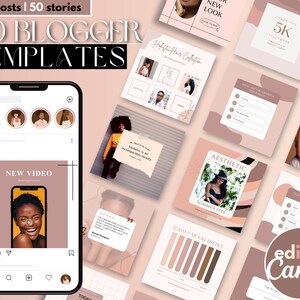 Beauty Blogger Instagram Templates Canva Beauty Instagram Template Beauty Blogger Templates für Instagram Feed Templates Pink Instagram Post