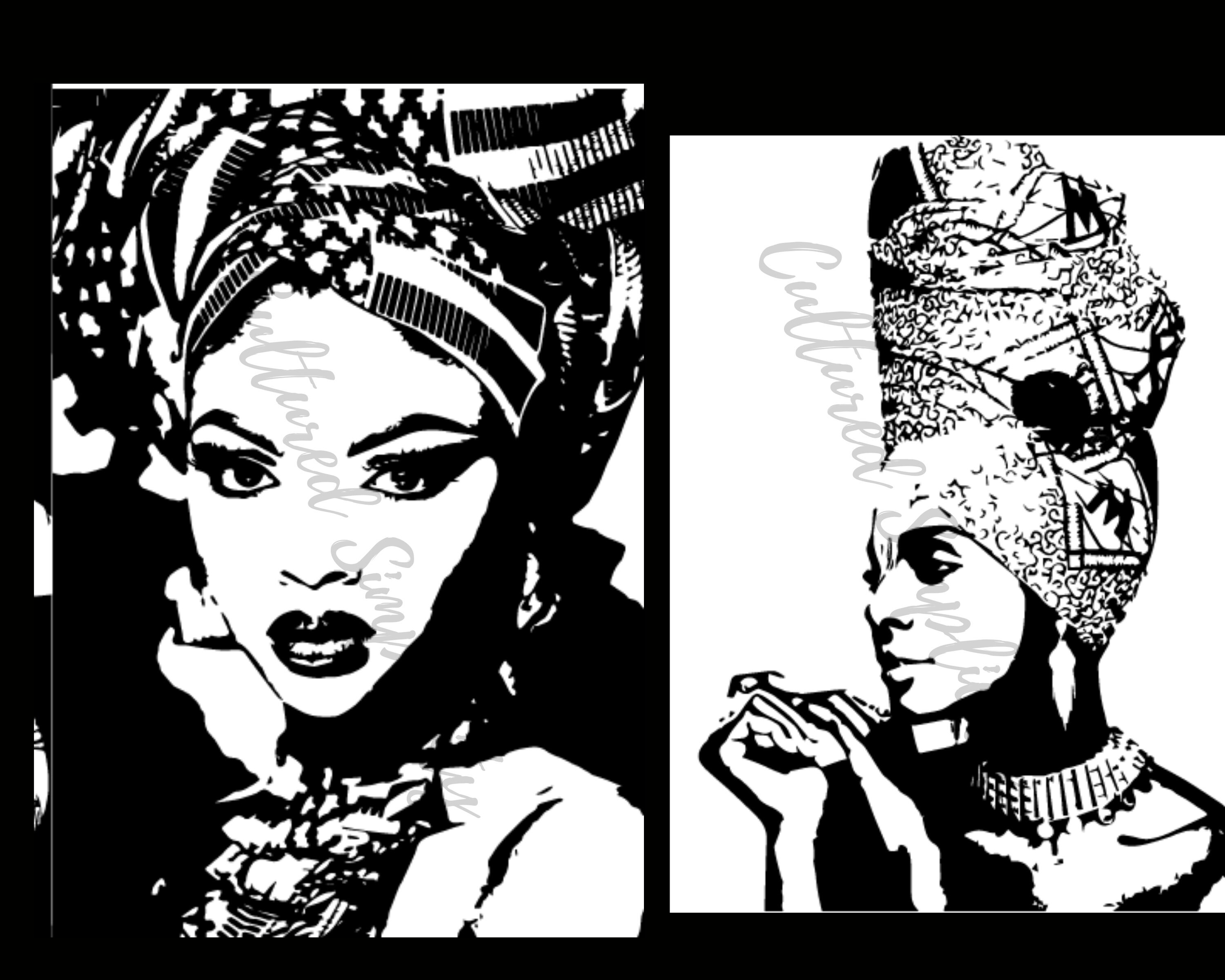 African Queen Coloring Pages Digital Printable Coloring | Etsy