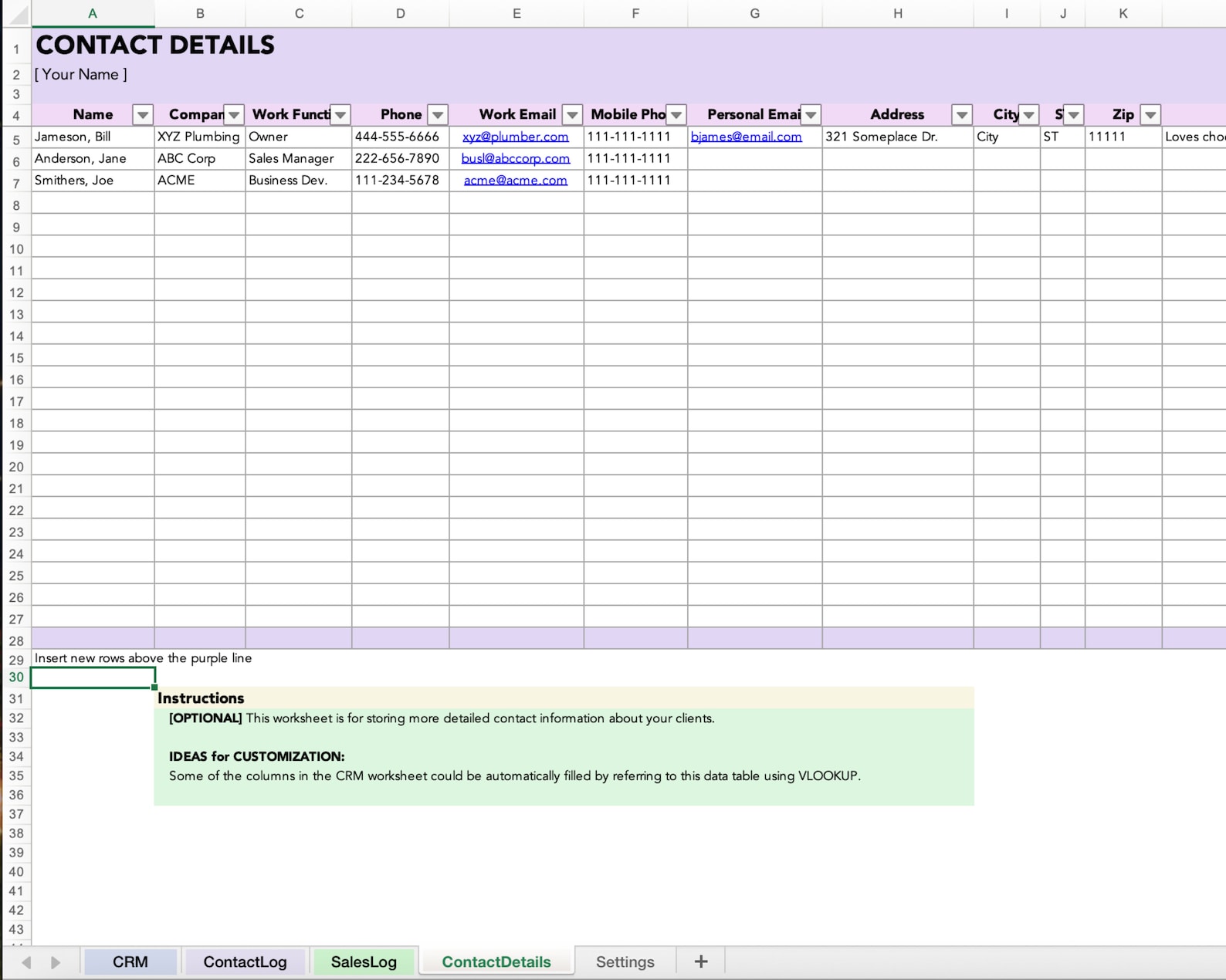 Customer Relationship Management Template Excel CRM Template Client ...