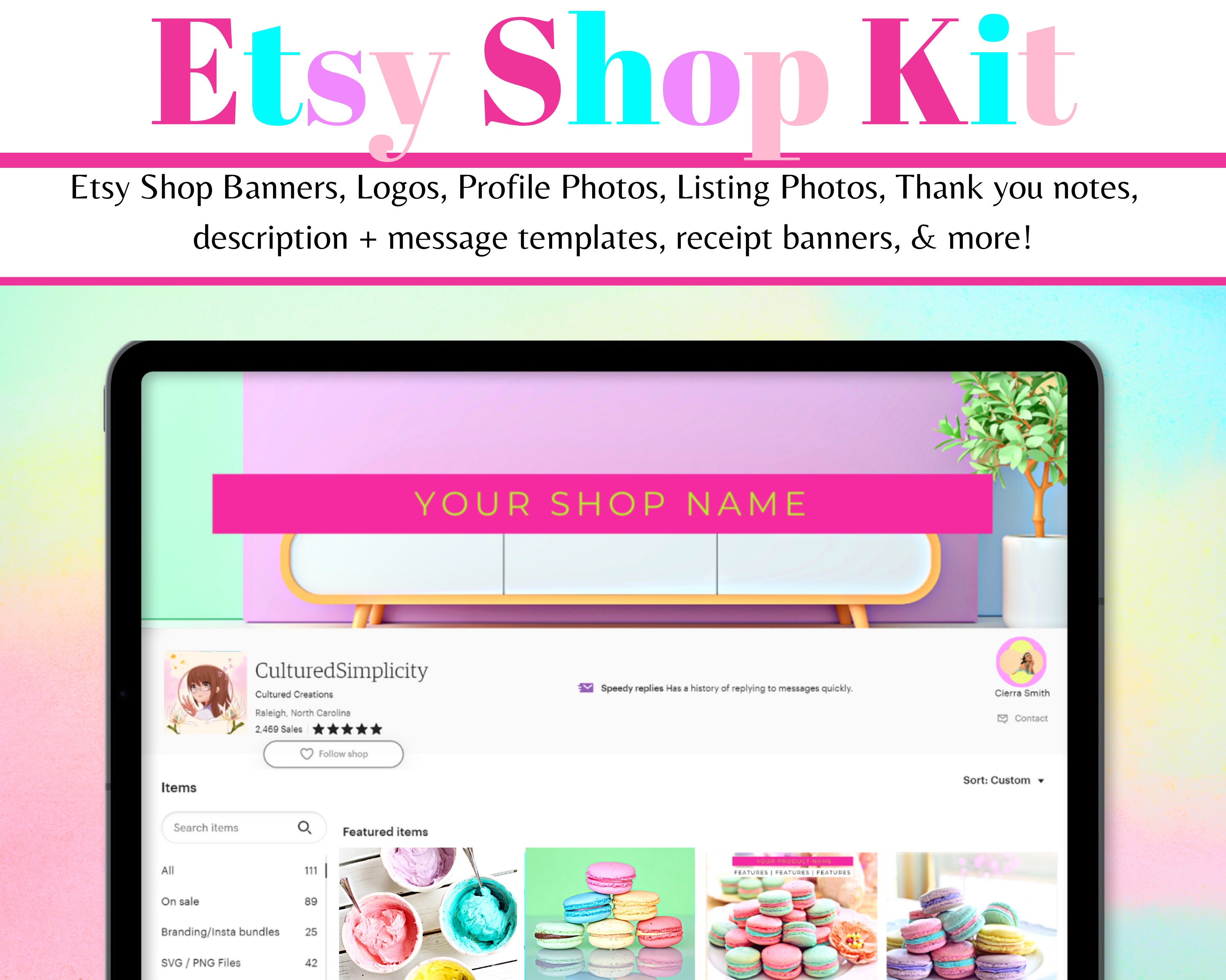 Etsy Shop Banner Templates Etsy Banner Template Etsy Shop Kit Etsy Shop ...
