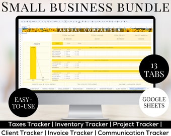 Small Business Bundle Google Sheets Freelancer Templates Small Business Planner CRM Client Tracker Tax Tracker Project Tracker Management