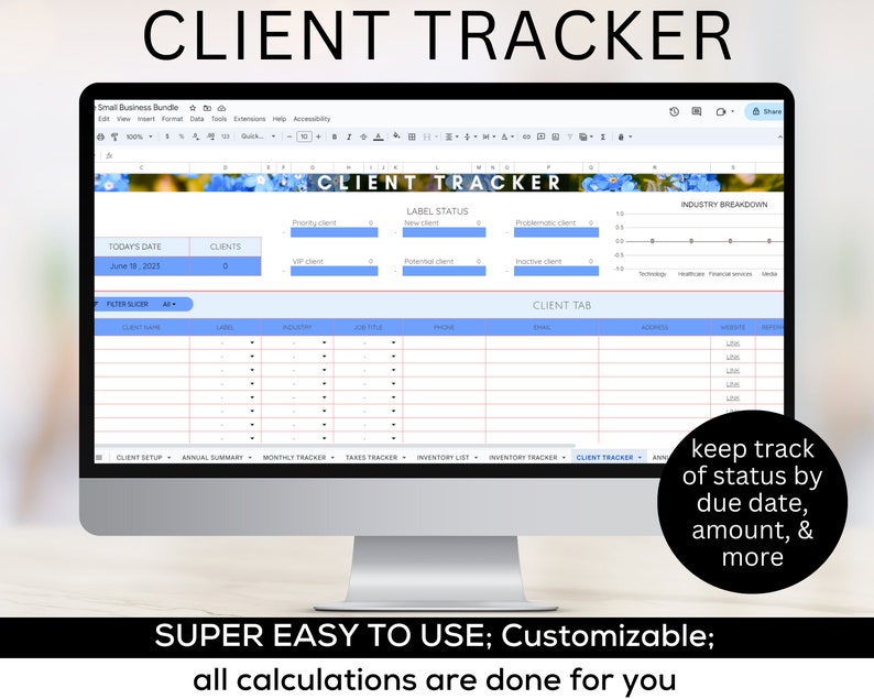 Freelancer template Google Sheets small business template small business bundle project management template client tracker spreadsheet crm image 3