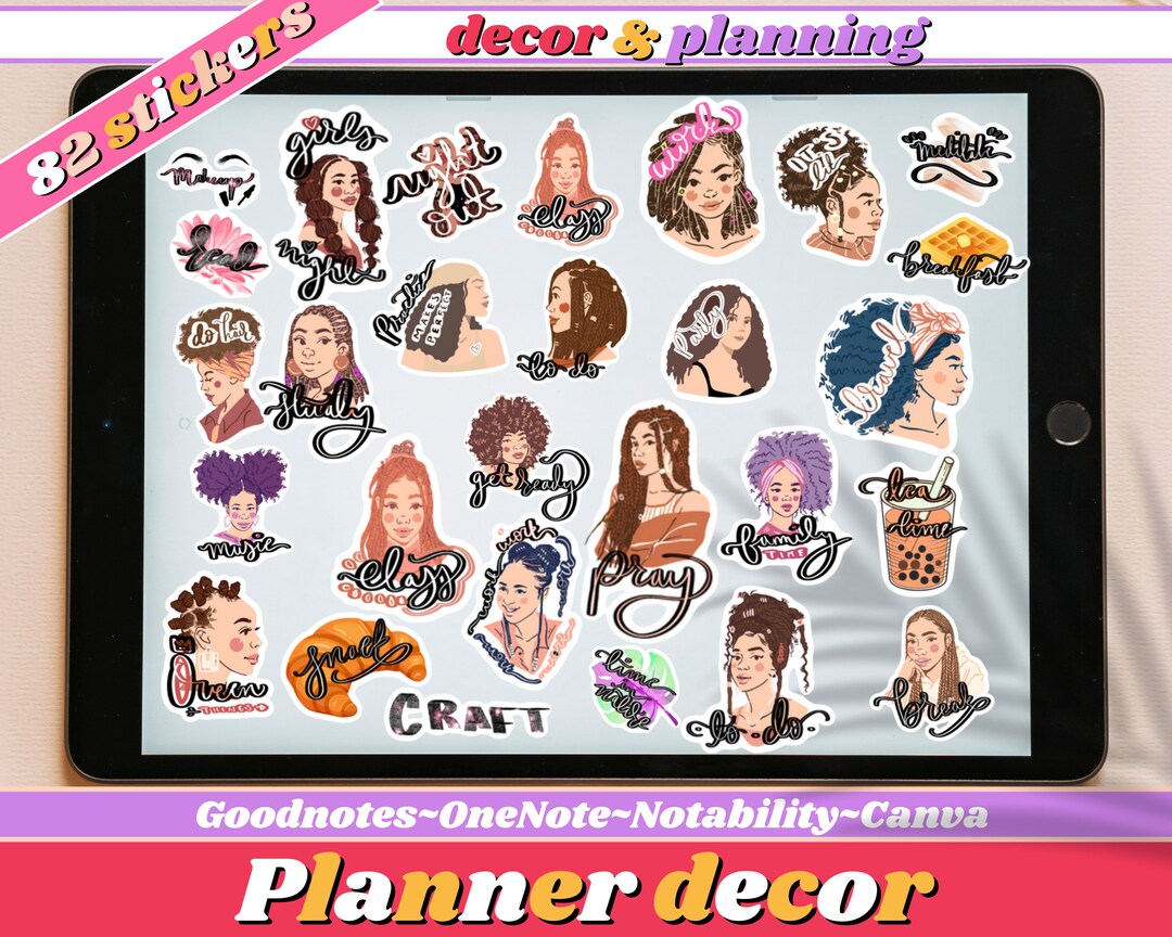 Black Girl Digital Stickers for Goodnotes Black Girl Stickers for Black ...