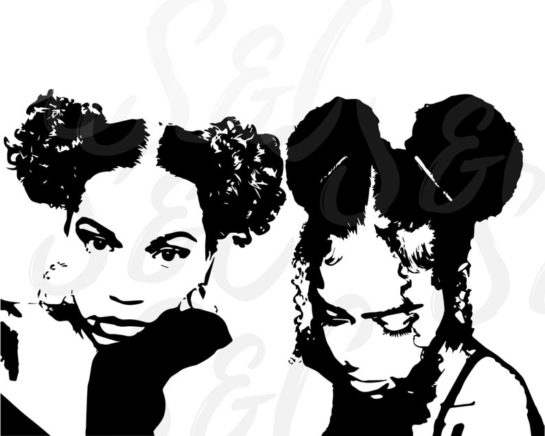 Afro Puffs Curly hair SVG bundle, Black girl SVG bundle, Black Woman SVG bundle, African American digital planner stickers, Afro woman svg zdjęcie 2