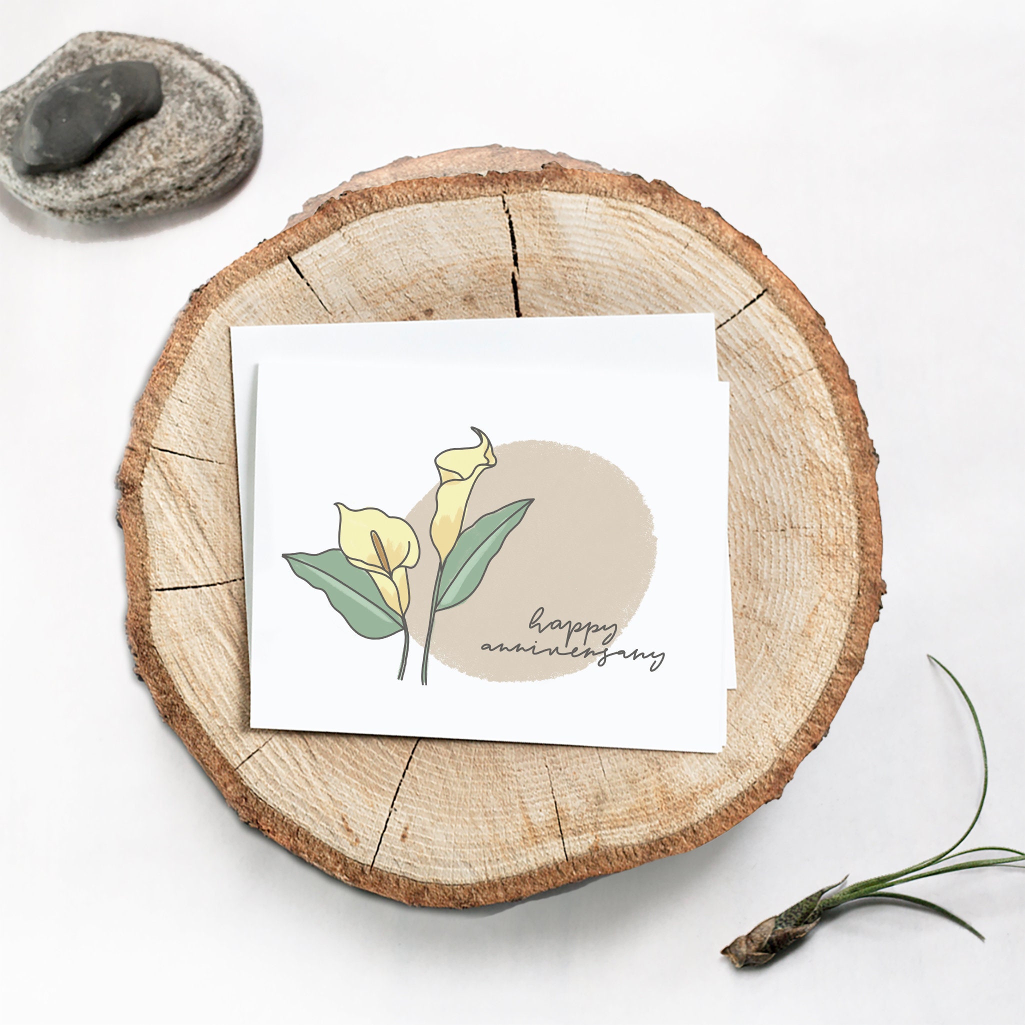 Happy Anniversary Calla Lily Greeting Card Etsy