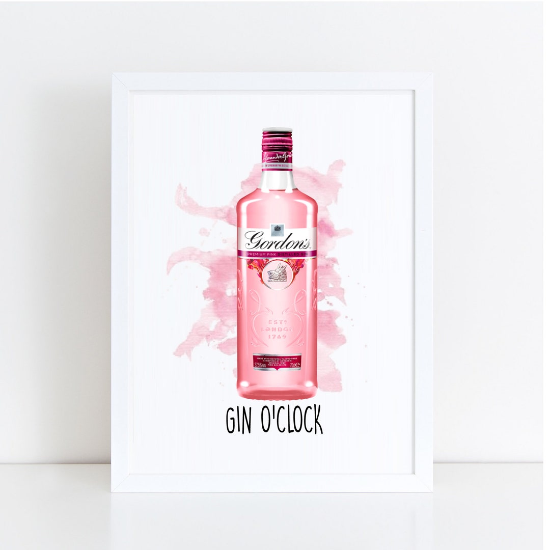 Gin O'clock Wall Art Kitchen Wall Art Gin Gifts Gin Etsy
