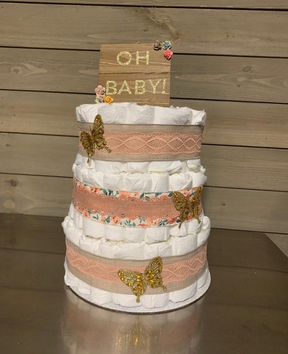 butterfly diaper cake
