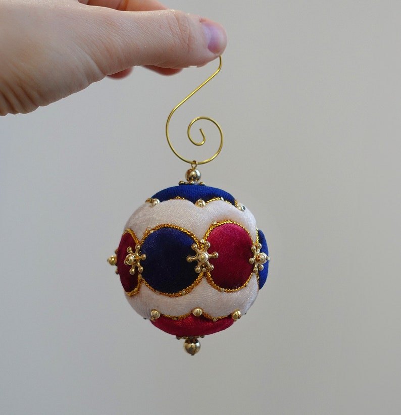 Christmas Tree Bauble Arlekino Velvet Silk Fabric Luxury Etsy UK