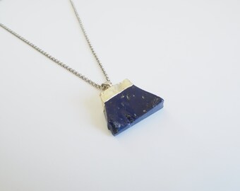 Collier Pendentif Lapis-Lazuli - Chaîne OFFERTE et envoi GRATUIT