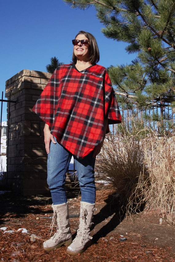 Cozy Camping Poncho Campfire Poncho Fleece Pullover Etsy