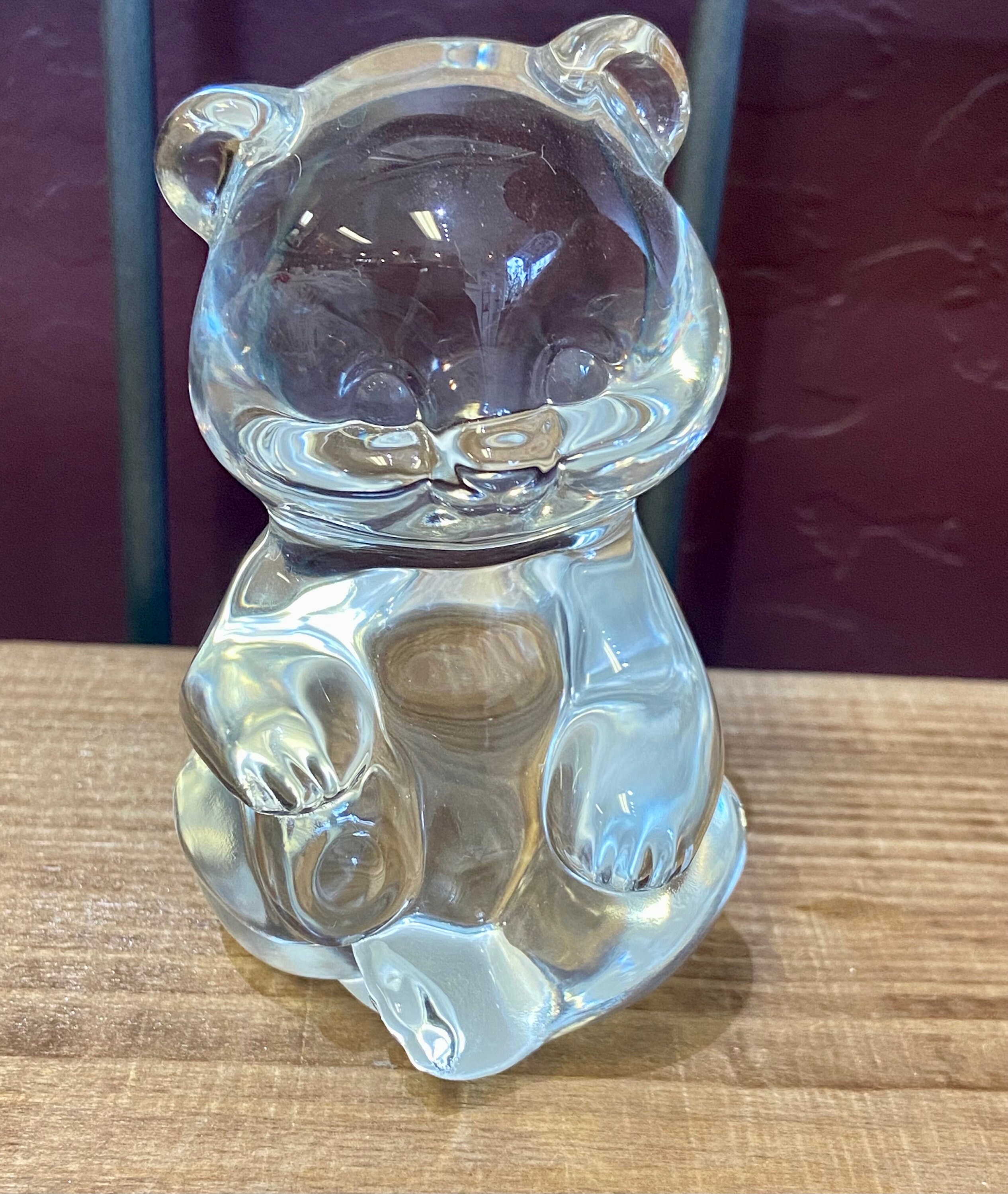 Fenton Glass Bear Animal Paperweight Clear Figurine Etsy