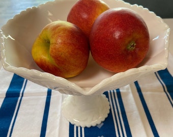 Rare Fayette L.E. Smith Glass Co. #901 Large Milk Glass Footed Fruit Bowl