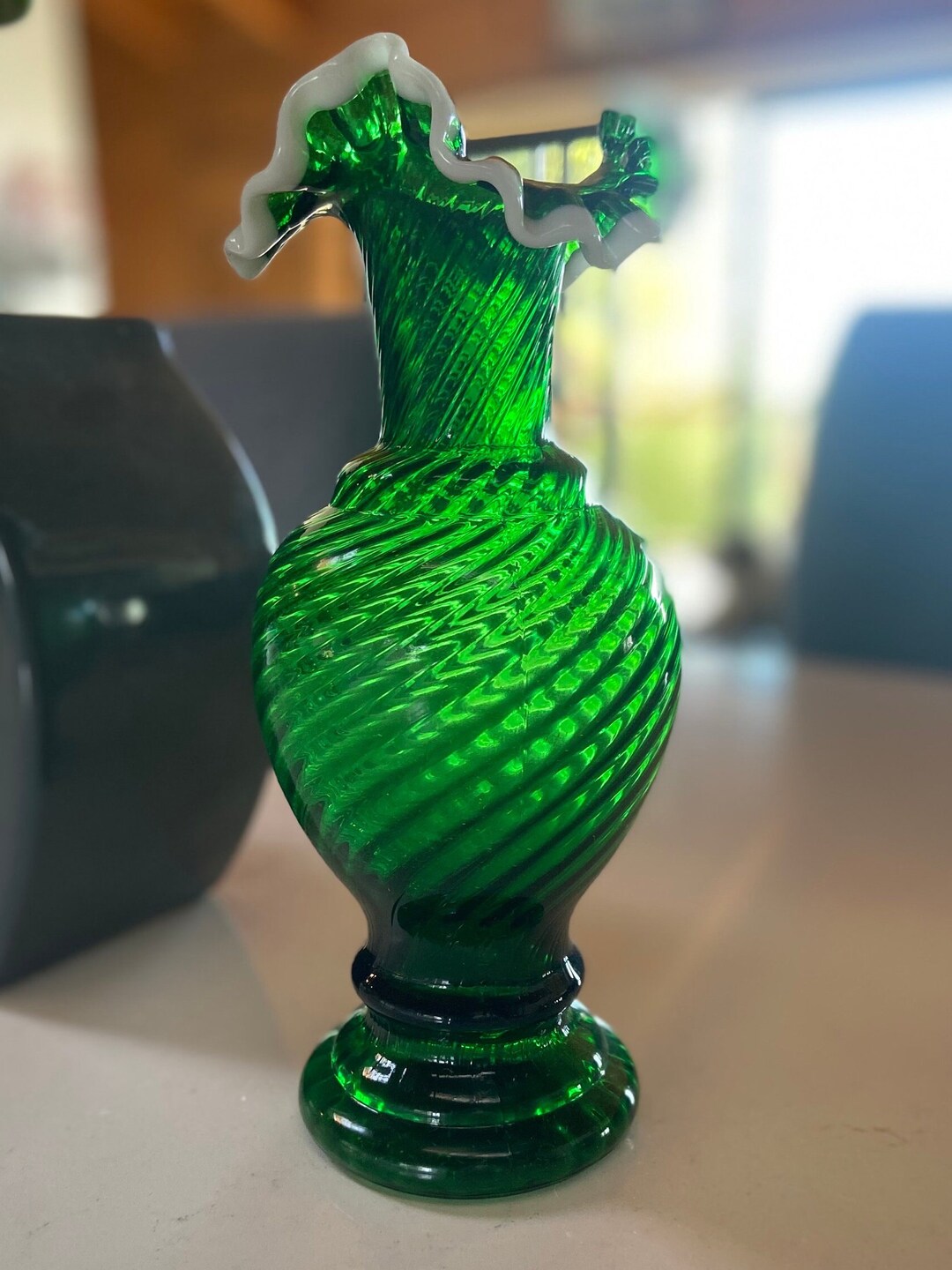 Green Fenton Vase