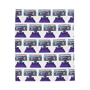 Retro Vibes Velveteen Plush Blanket, Cozy Throw for Music Lovers, Perfect Gift for Birthdays and Housewarmings, Soft Blanket for Couches &