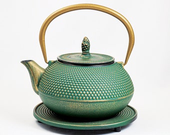 Cast iron teapot | Iron jug | Arare Royal with Gold Handle
