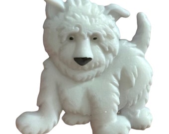 White Dog Car Vent Charm, Puppy Air Conditioner Clip
