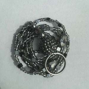 Beaded necklace lanyard-Hematite Natural Stone