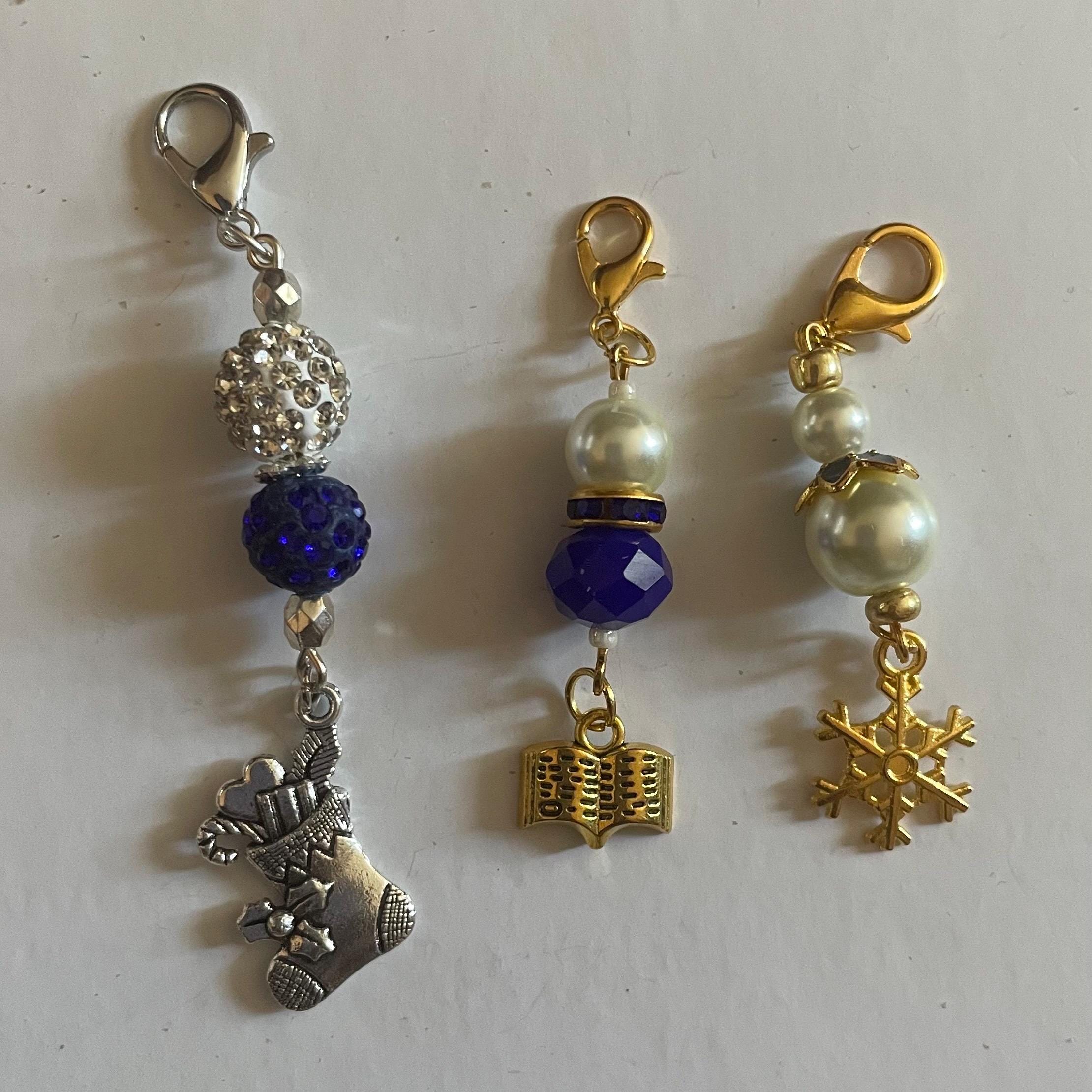 Handmade Christmas Charm Set: Holiday Zipper Pulls, Hanukkah Gifts