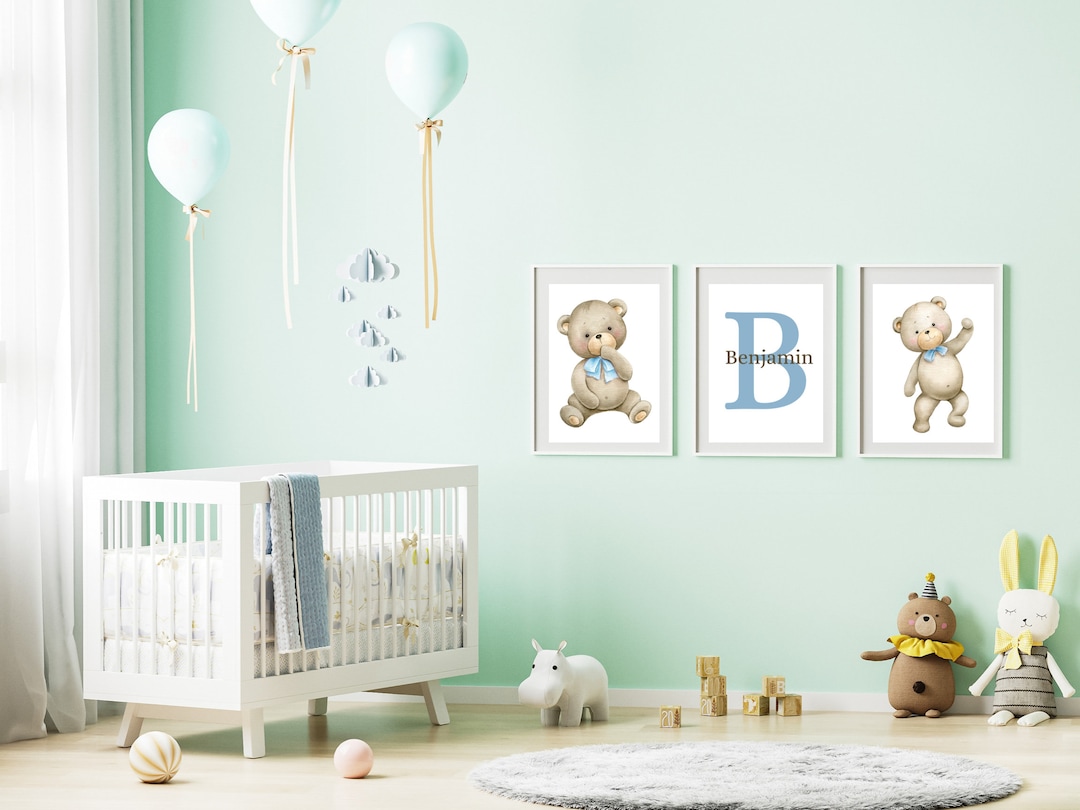 Set of 3 Printable Vintage Teddy Bear Nursery Wall Art | Kid’s Room ...