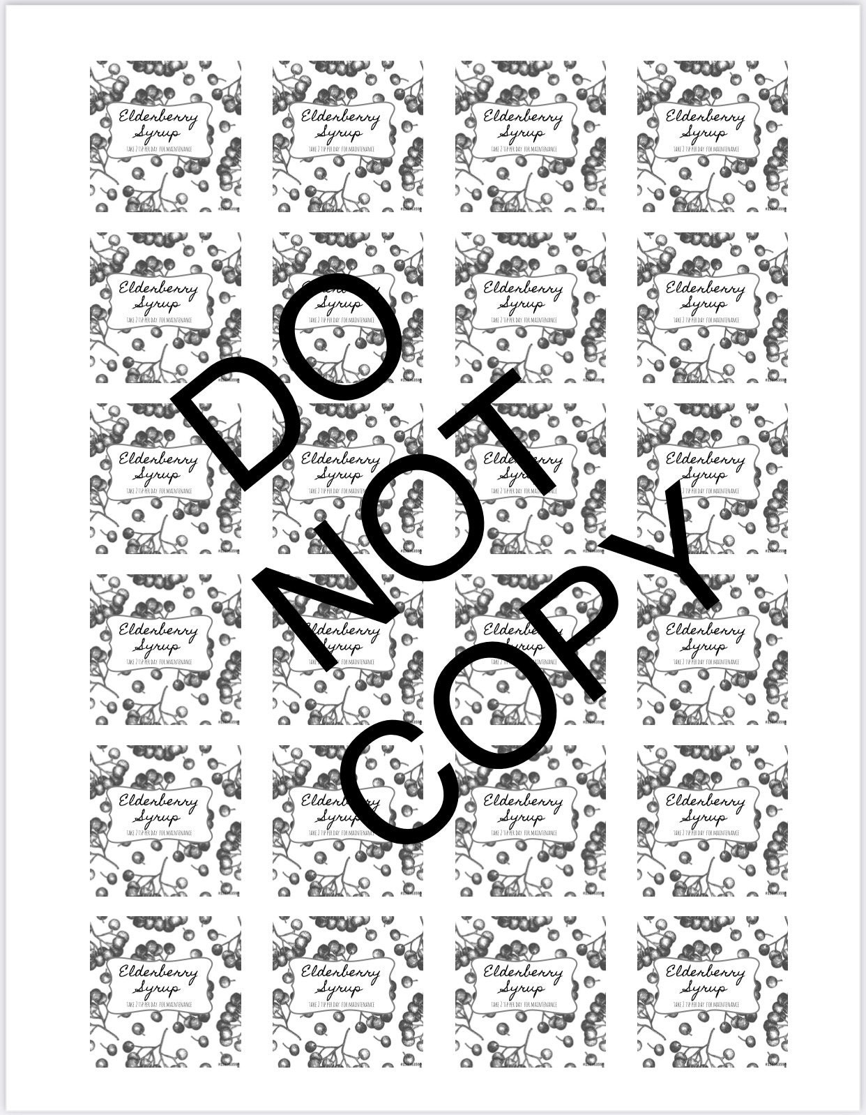 Elderberry Syrup Labels Avery 22805 Elderberry Syrup Print at Home ...