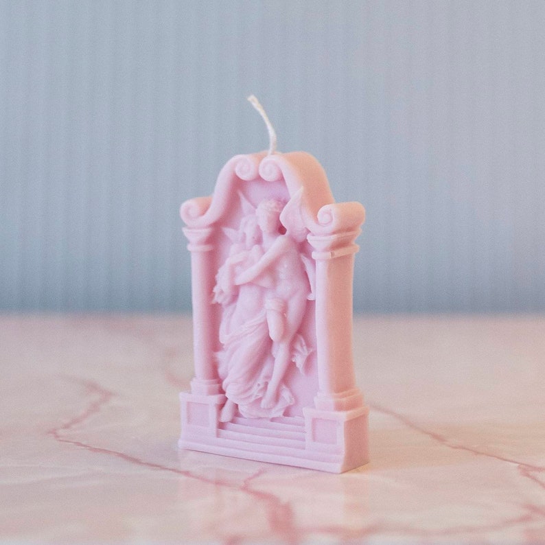 Headstone Decorative Candle handmade with soy wax Light Pink