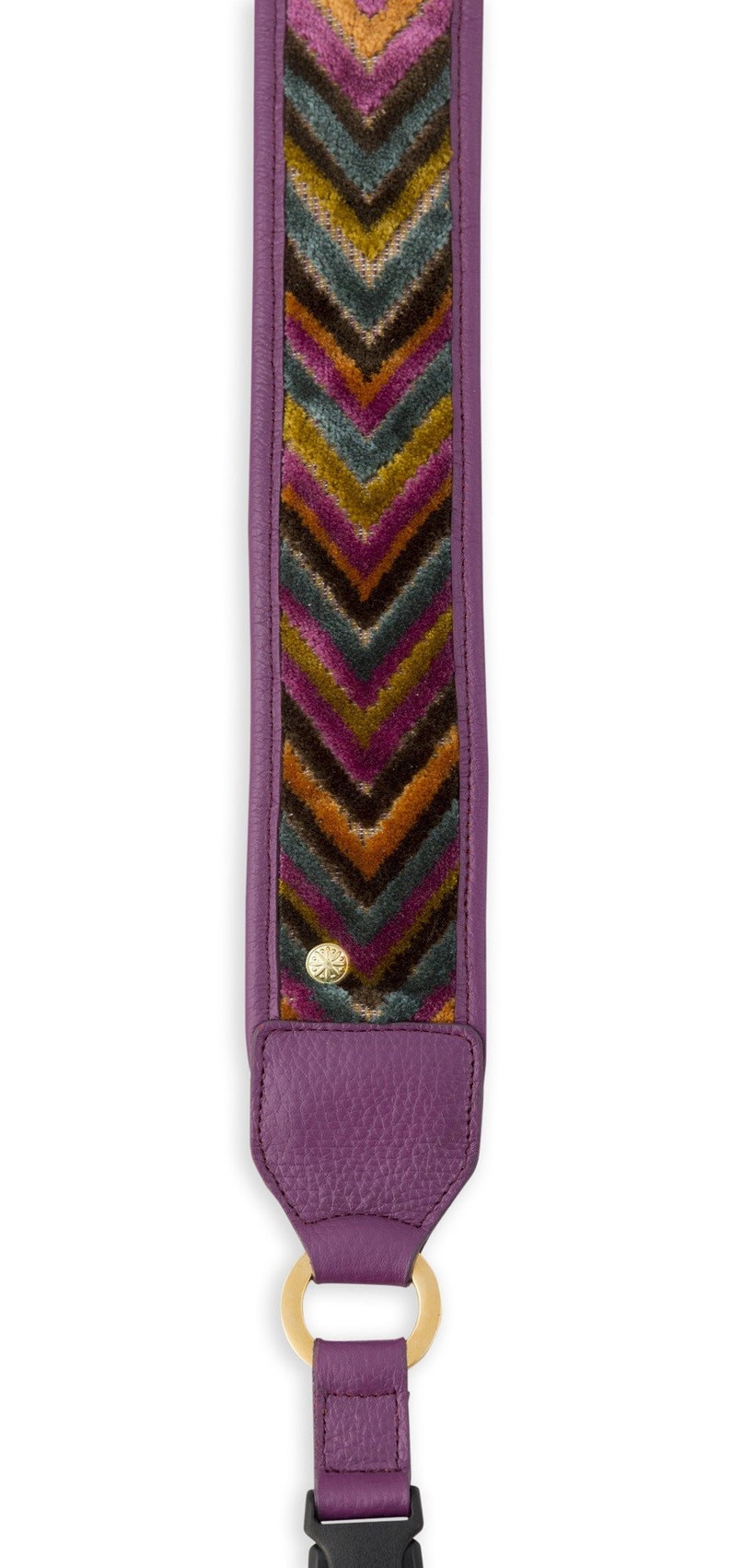 Purple Chevron Camera Strap with Leather, Comfortable Padding, Luxury Fashion for Women, Soft Suede Backing, 2 wide image 3