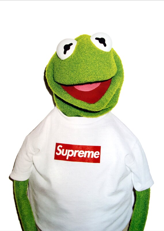 Kermit The Frog Supreme Model Fashion Style Posters Canvas Etsy
