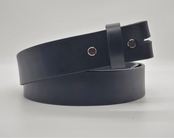Volnerf leren riem: zwart, aangepaste breedte, geen gesp