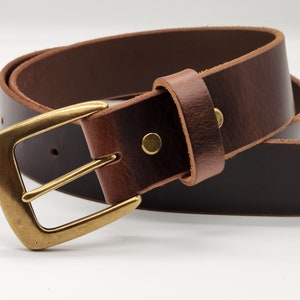1.5 inch wide - Distressed Water Buffalo Belt with Round Edge Buckle