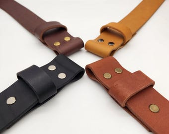 No Slot Hole - 100% Full Grain Cowhide Belt Strap