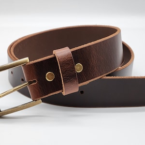 1.5 inch wide - Distressed Water Buffalo Belt with Clipped Edge Buckle