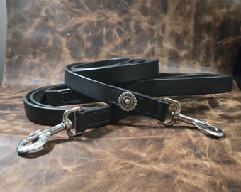 Dog Leash Hand Cut Full Grain Leather,  Made in USA.