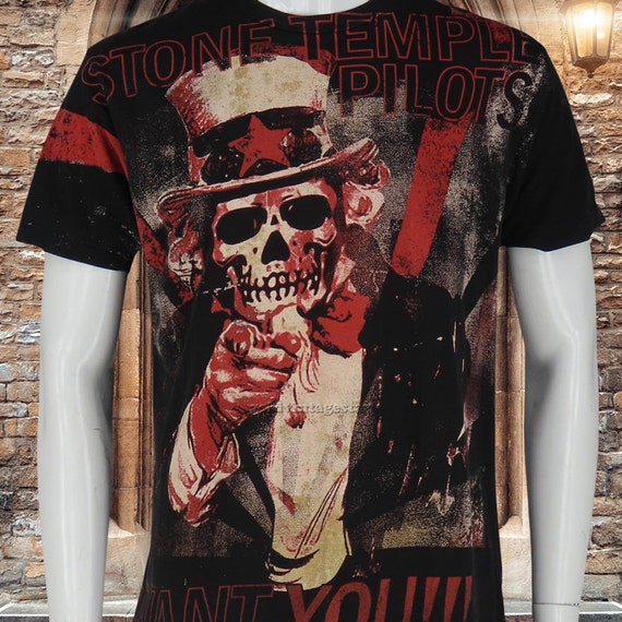 Y2K Vintage Stone Temple Pilots Want You Skull STP Uncle Sam Rock