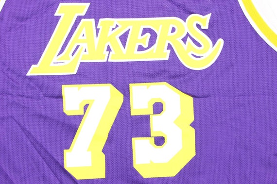 Vintage Los Angeles LA Lakers 73 Dennis Rodman Purple Champion -  Israel