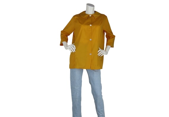 60s 70s Vintage Mustard Yellow School Uniform Jac… - image 1