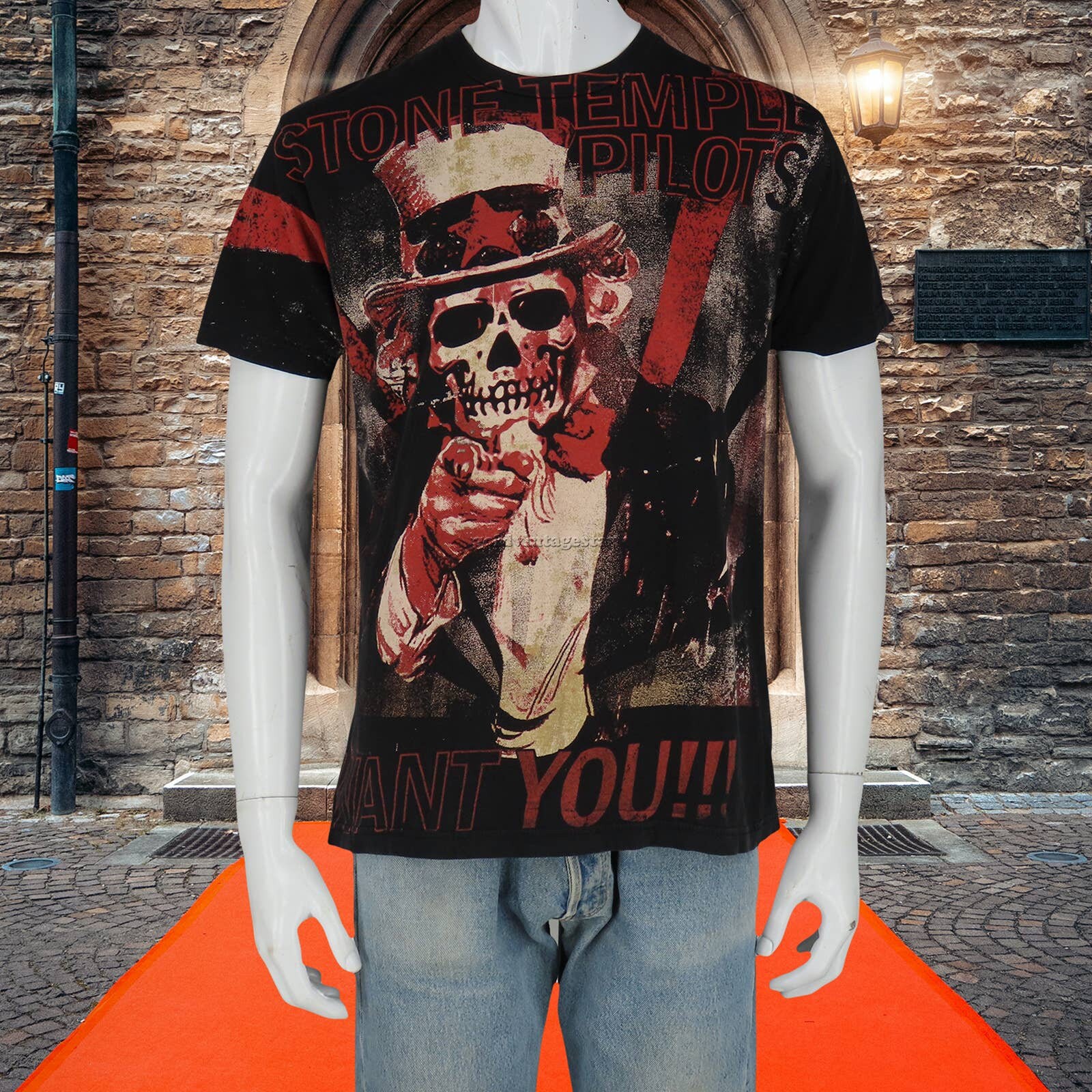 Y2K Vintage Stone Temple Pilots Want You Skull STP Uncle Sam Rock 