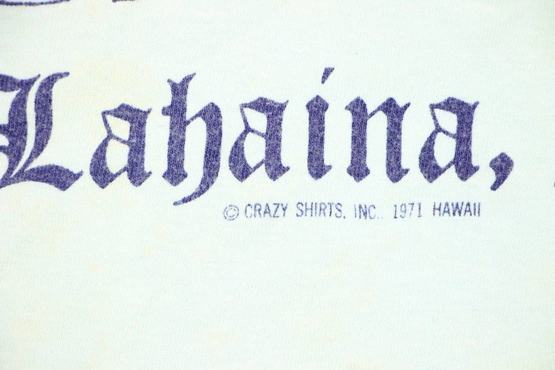 70s Vintage Lahaina Maui Hawaii Crazy Shirts Souvenir Tourist Etsy